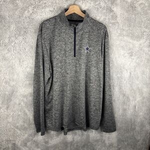 Dallas Cowboys Authentic NFL 1/4 Zip Men Pullover Polyester Size XL Heather Gray